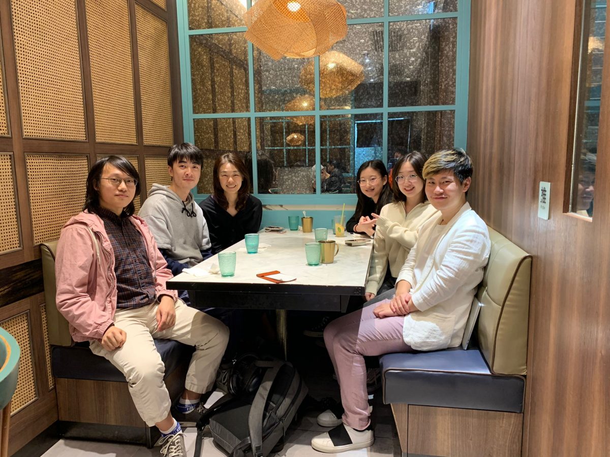 A celebratory lunch with lab members.